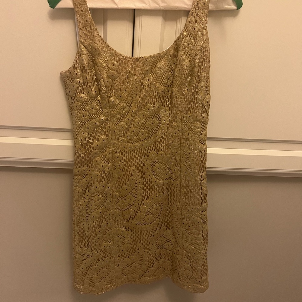 Gold Lace Dress